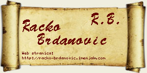 Racko Brdanović vizit kartica